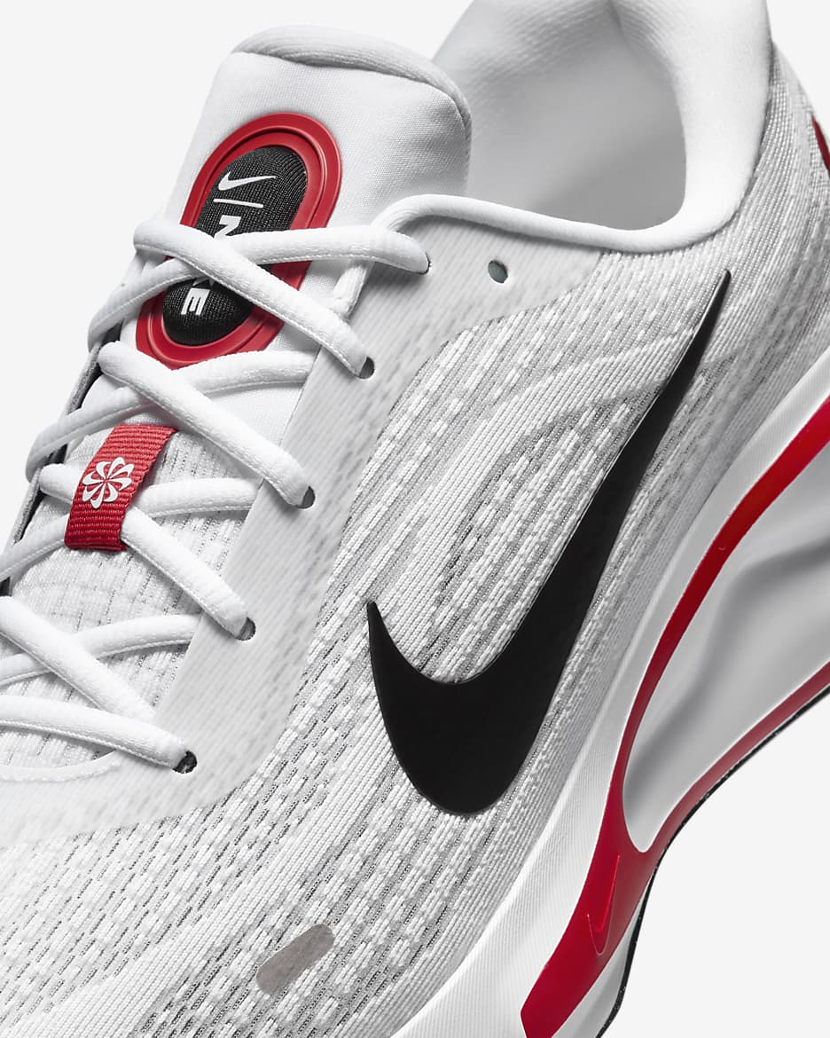 Nike Journey Run hardloopschoenen voor heren (straat) - Wit/Fire Red/Cement Grey/Zwart