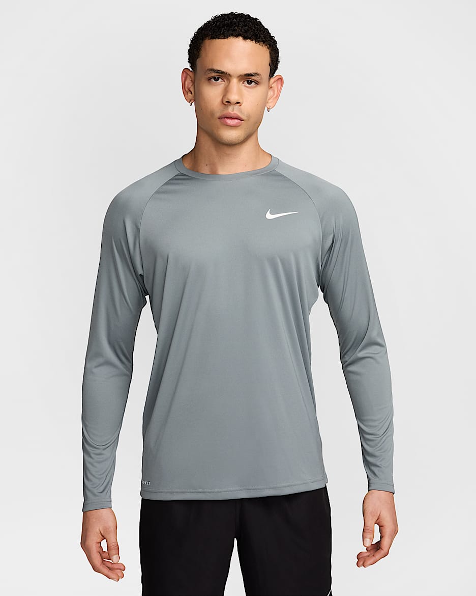 Camiseta Hydroguard de natación de manga larga para hombre Nike Essential - Gris azulado