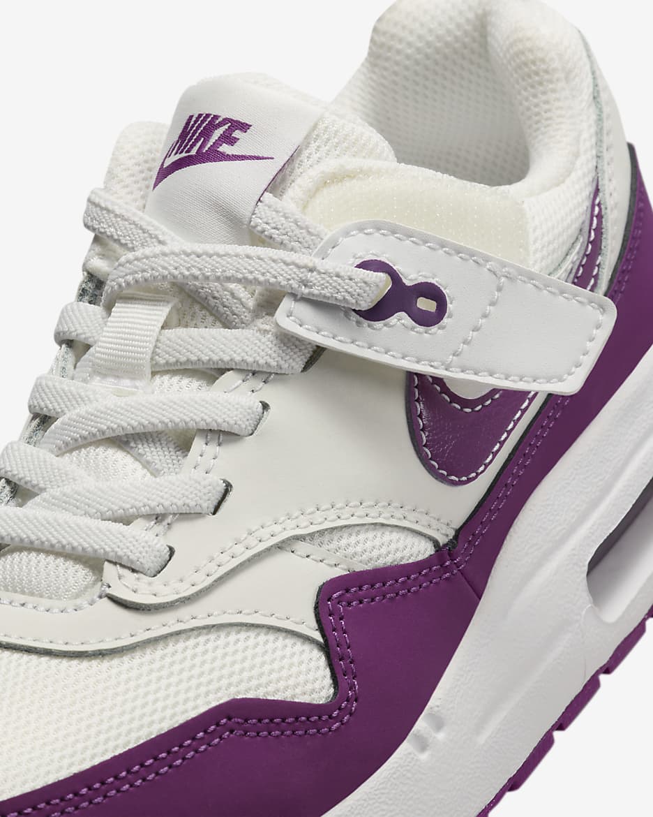 Nike Air Max 1 EasyOn Younger Kids' Shoes - Summit White/White/Viotech