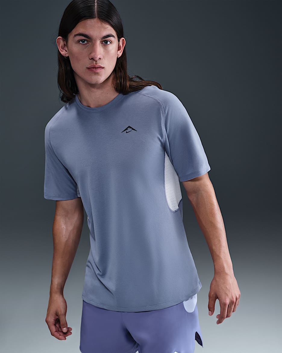 Męska koszulka z krótkim rękawem do biegania Dri-FIT ADV Nike Solar Chase - World Indigo/Czerń