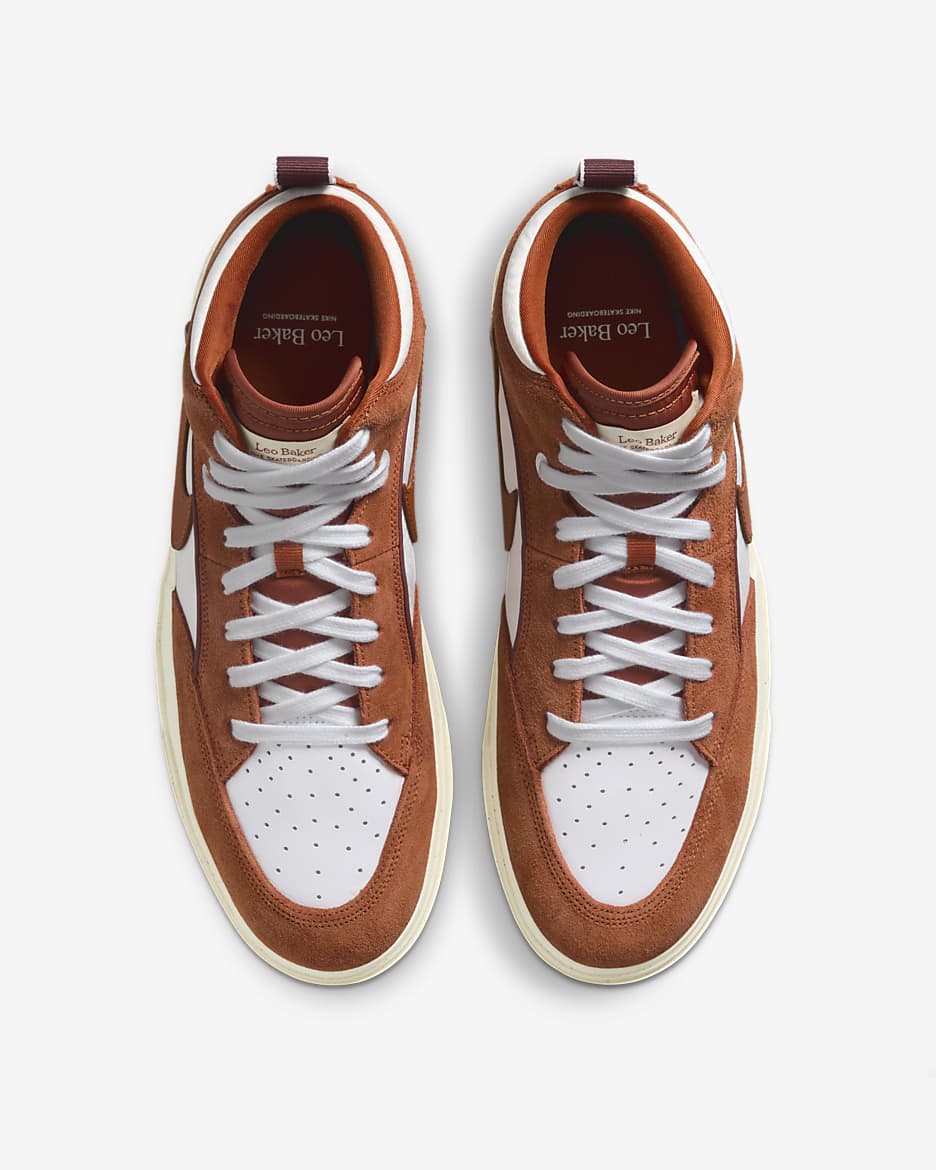 Nike SB React Leo 滑板鞋 - Dark Russet/白色/Dark Pony/Dark Russet