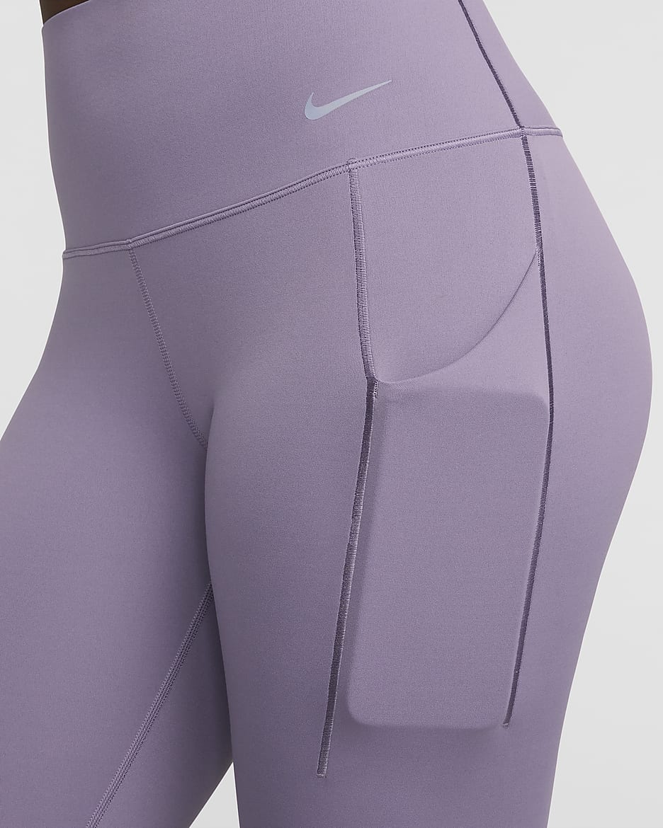 Leggings a tutta lunghezza a vita alta con tasche e sostegno medio Nike Universa – Donna - Daybreak/Nero