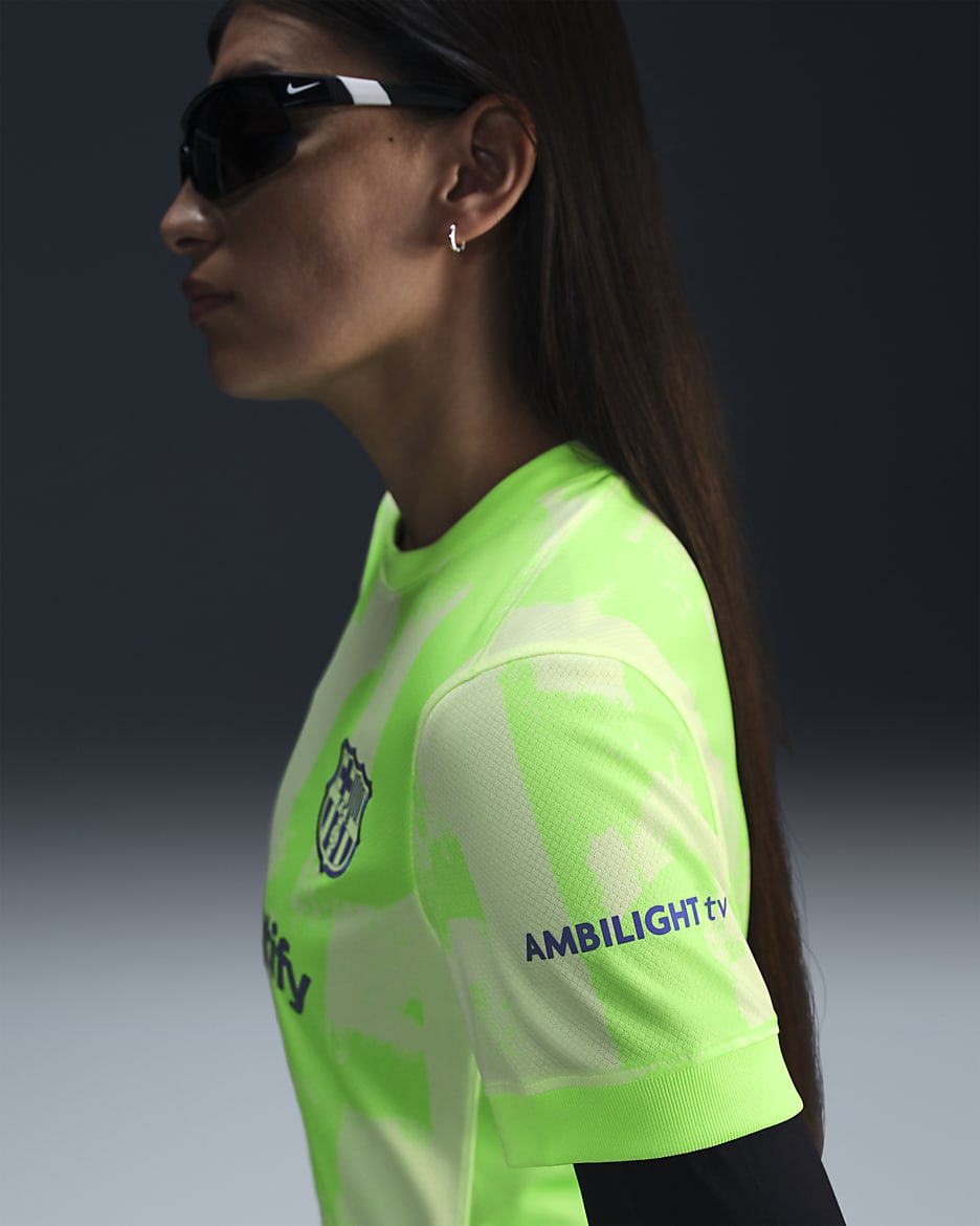 F.C. Barcelona 2024/25 Stadium Third Women's Nike Dri-FIT Football Replica Shirt - Barely Volt/Barely Volt/Lime Blast/Old Royal