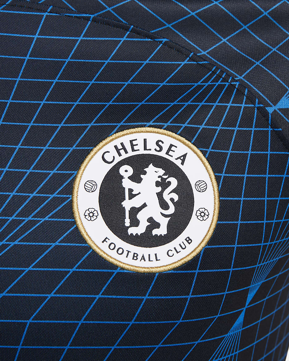 เสื้อแข่งฟุตบอลผู้ชาย Nike Dri-FIT Chelsea FC 2023/24 Stadium Away - Soar/Club Gold/ขาว