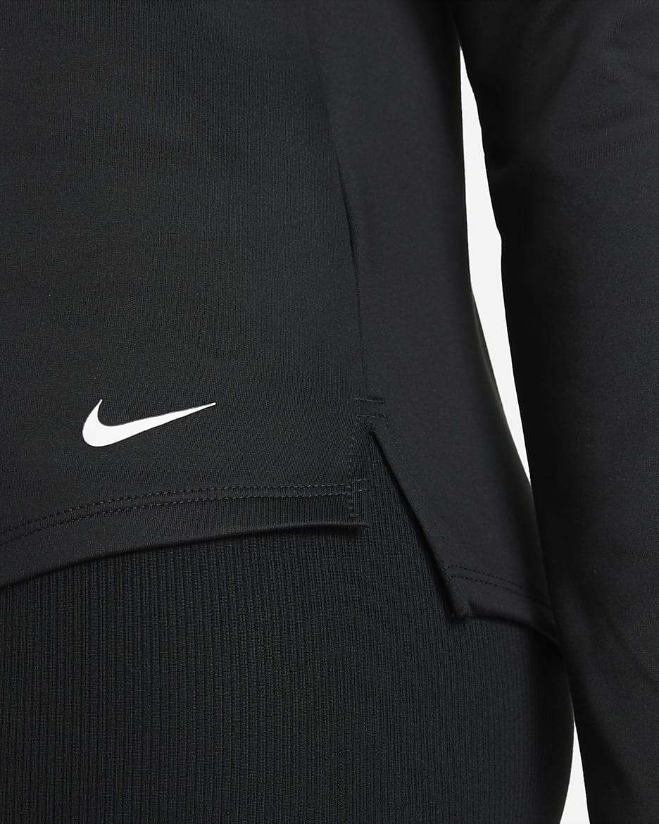 Nike Therma-FIT One hosszú ujjú női felső - Fekete/Fehér