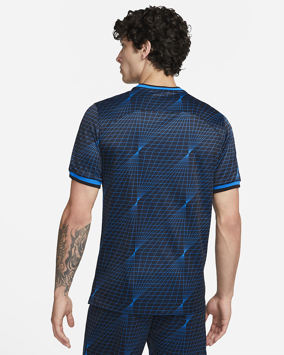 เสื้อแข่งฟุตบอลผู้ชาย Nike Dri-FIT Chelsea FC 2023/24 Stadium Away - Soar/Club Gold/ขาว