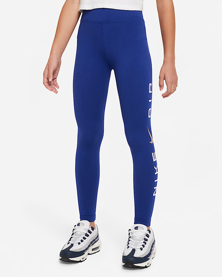 Nike Air Essential Older Kids' (Girls') Mid-Rise Leggings - Deep Royal Blue