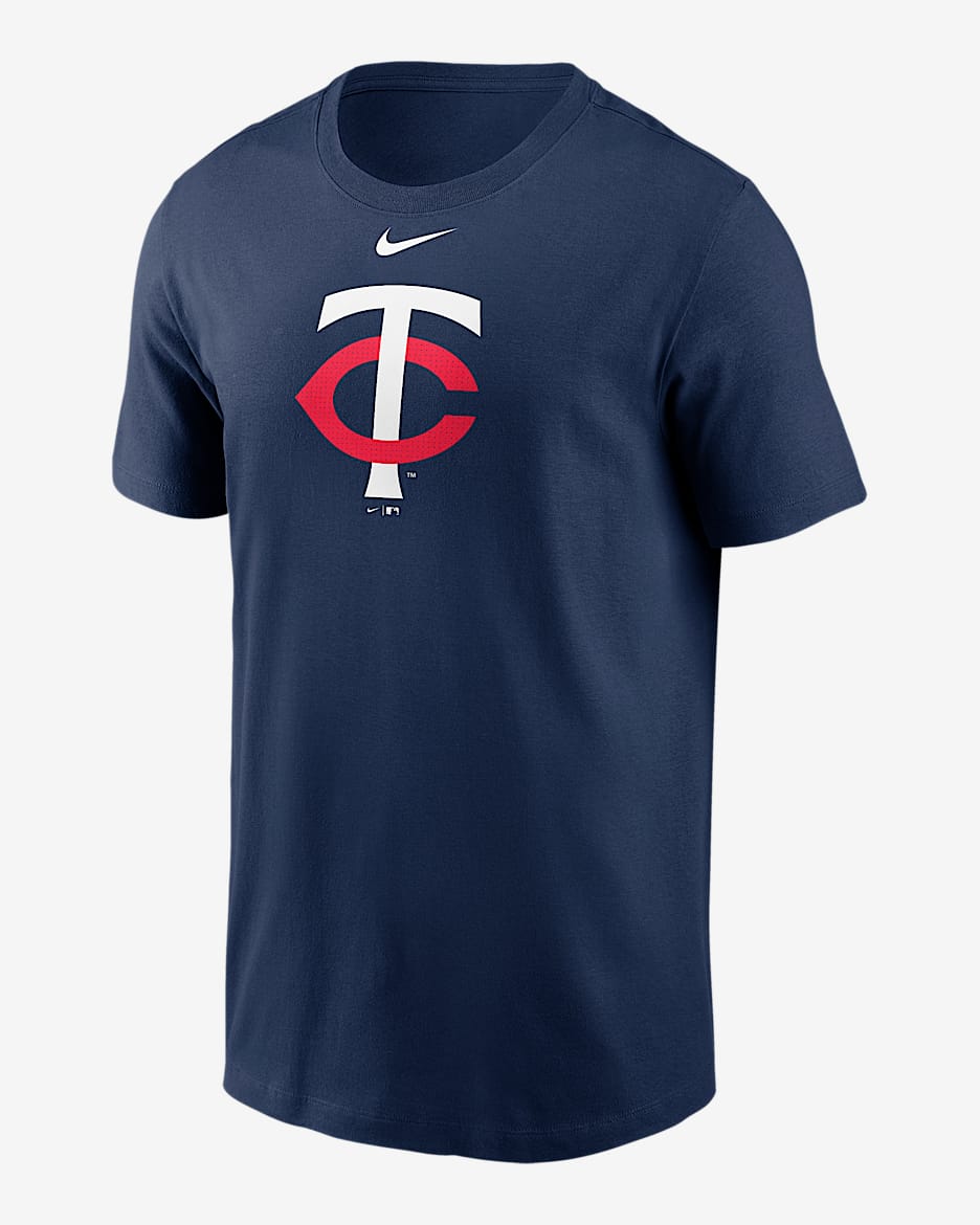 Playera Nike de la MLB para hombre Minnesota Twins Fuse Large Logo - Azul marino medianoche