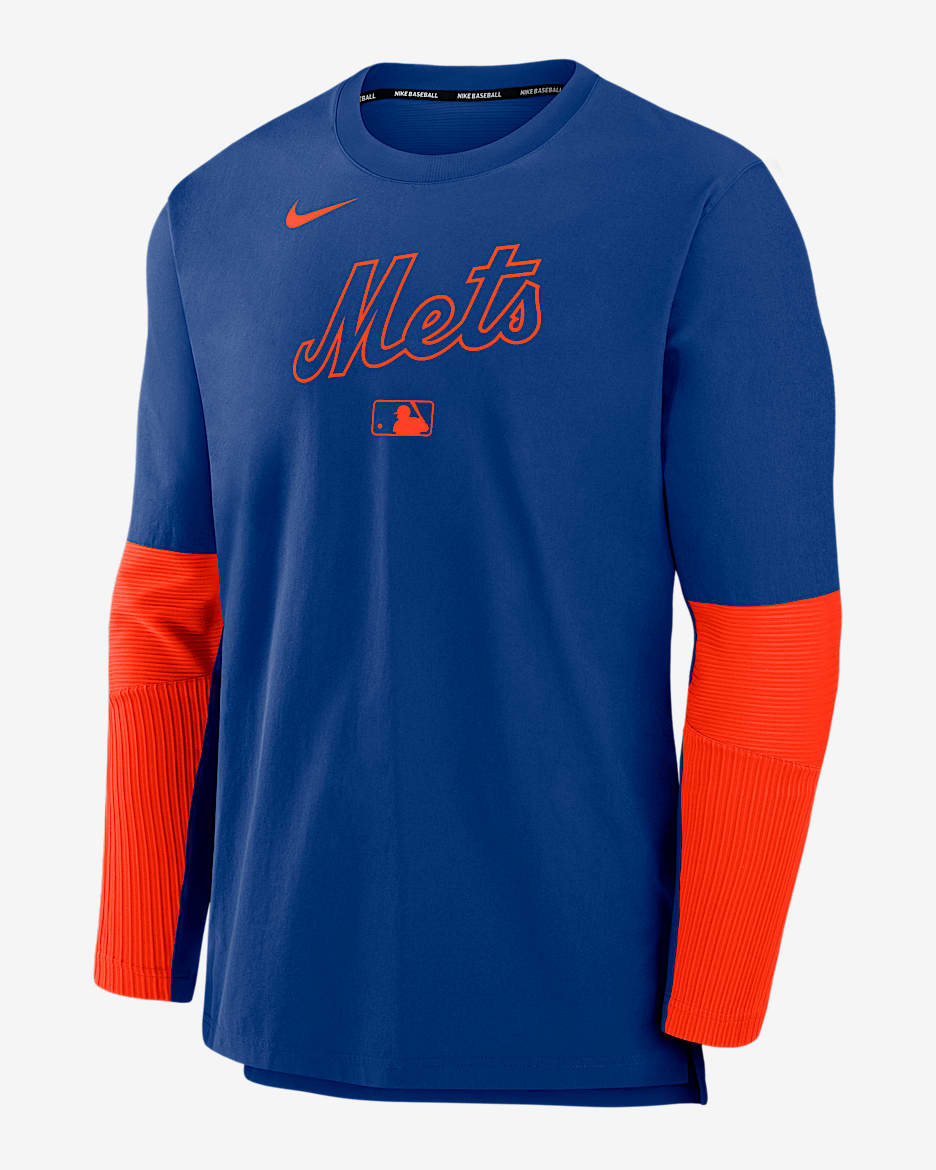 Sudadera sin cierre Nike Dri-FIT de la MLB para hombre New York Mets Authentic Collection Player - Royal
