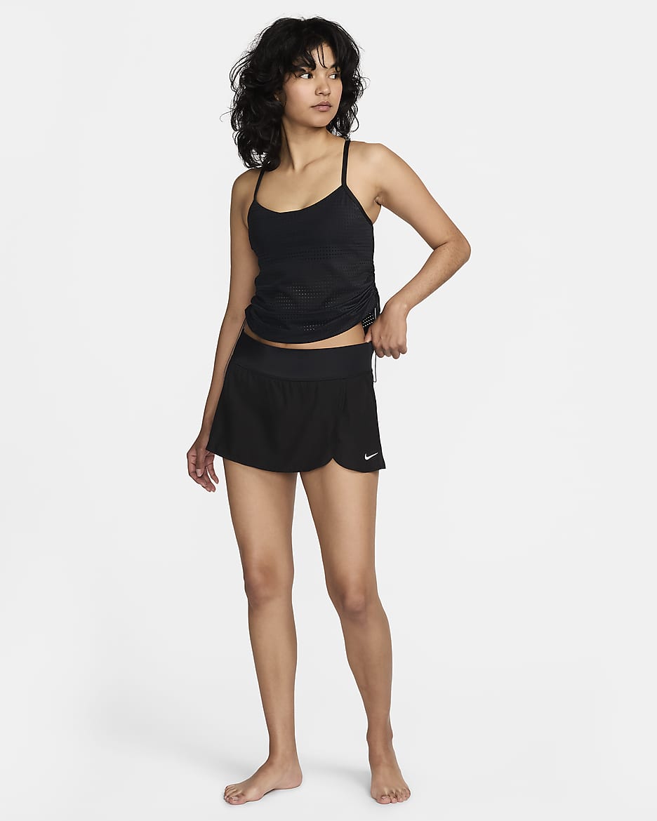 Falda de surf para mujer Nike Swim Essential - Negro