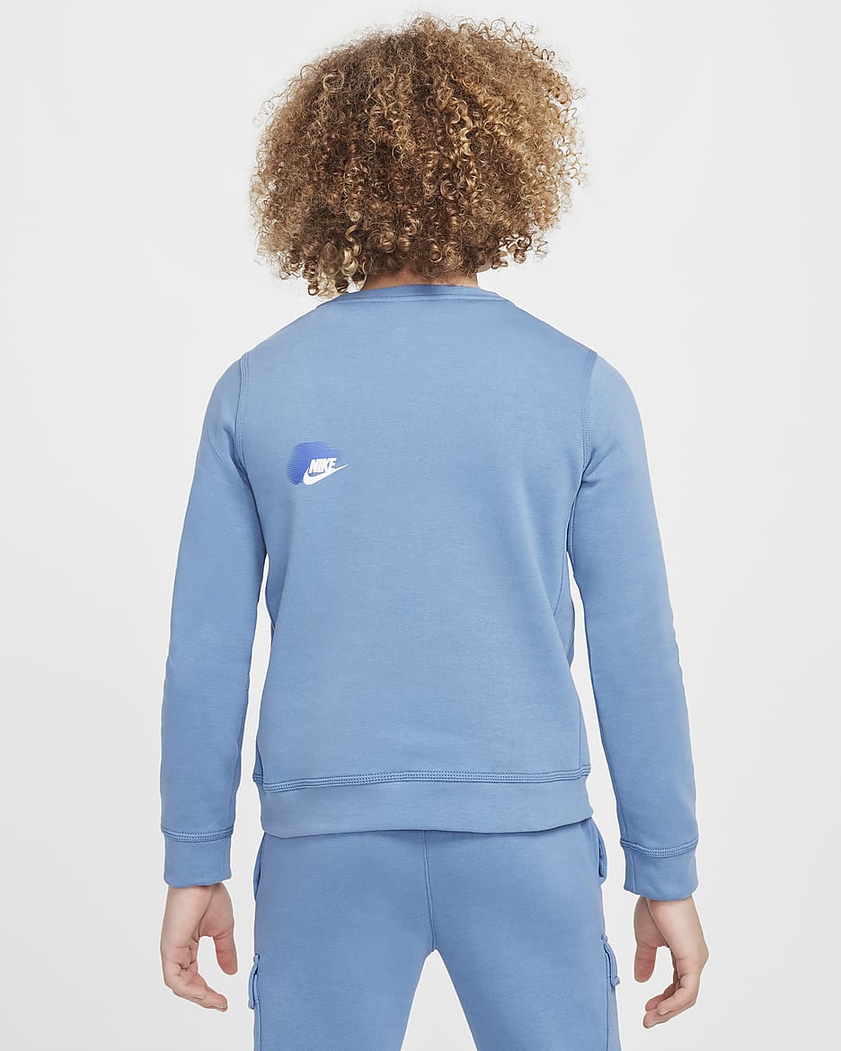 Nike Sportswear Standard Issue sweatshirt med rund hals til store barn (gutt) - Aegean Storm