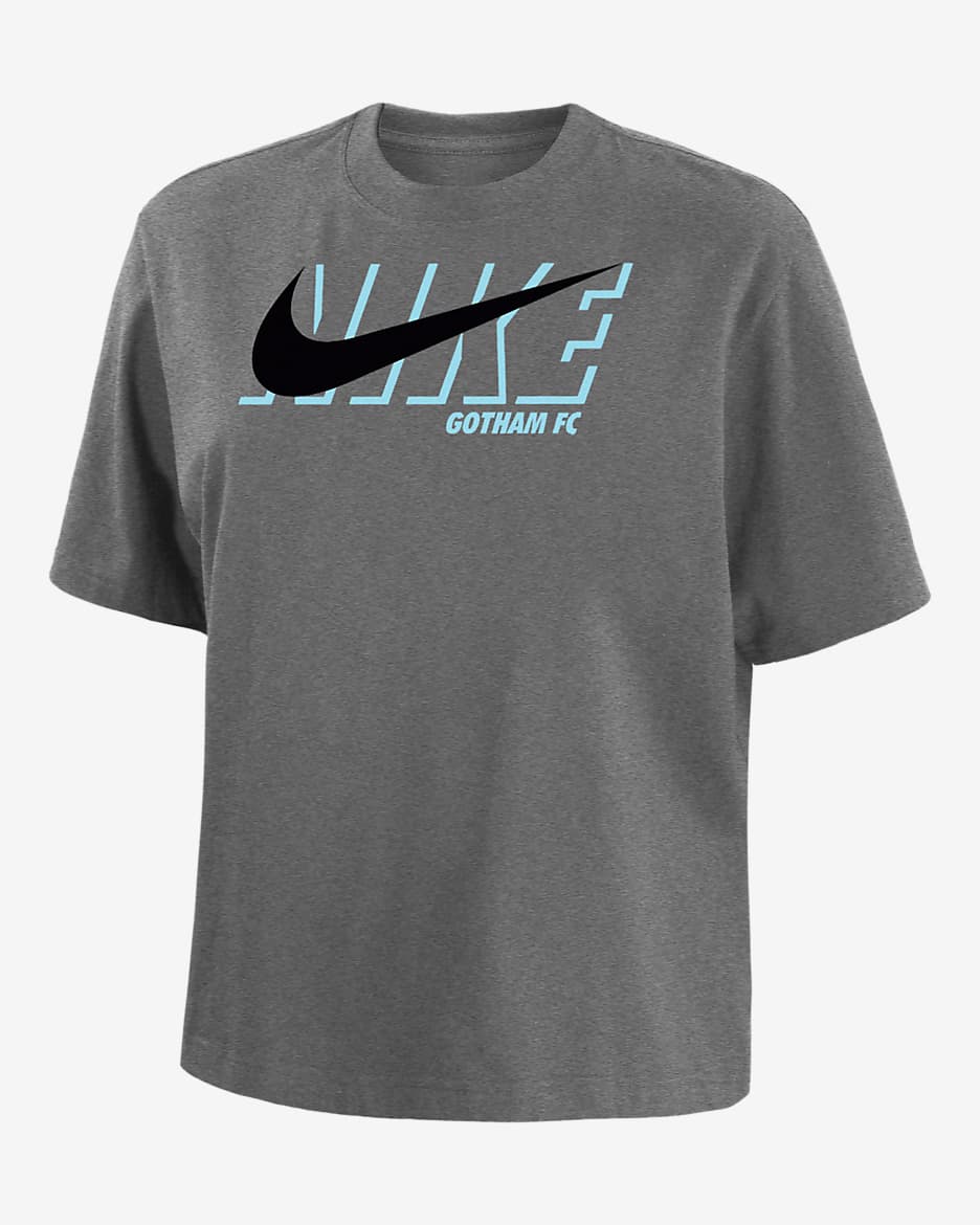 Playera Nike Fútbol para mujer Gotham FC - Gris oscuro jaspeado