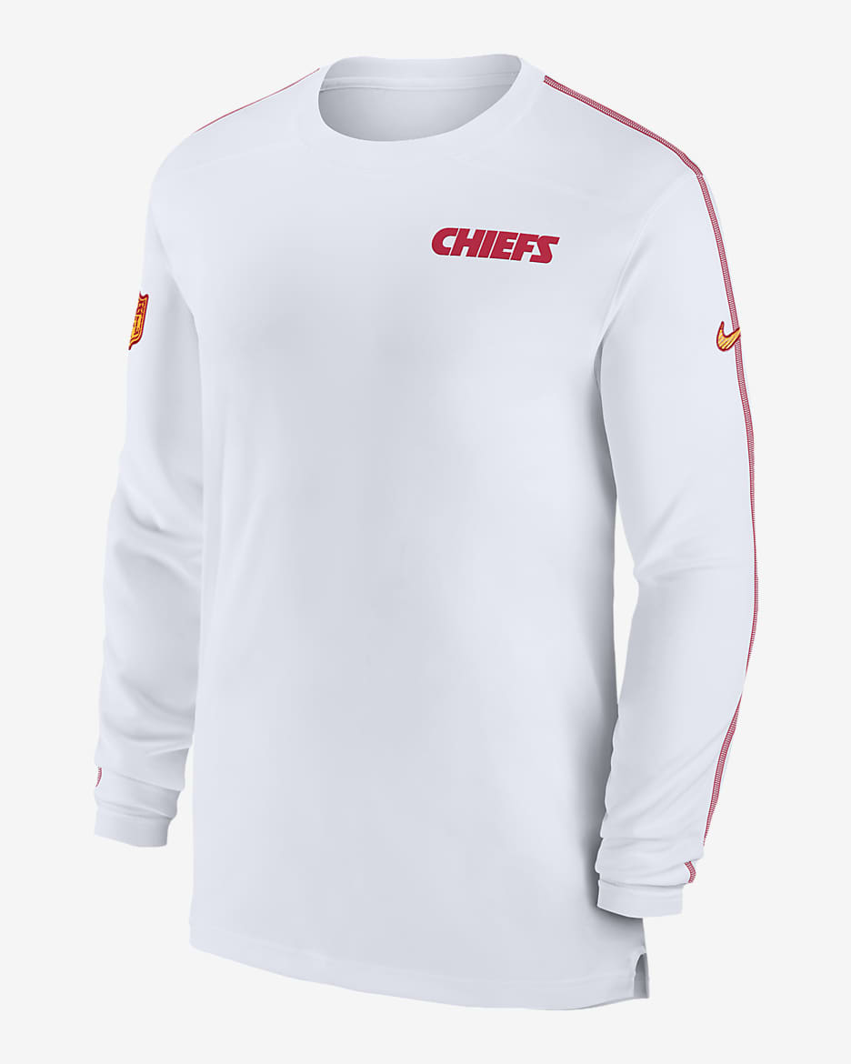 Kansas City Chiefs Sideline Coach Men's Nike Dri-FIT NFL Long-Sleeve Top - White