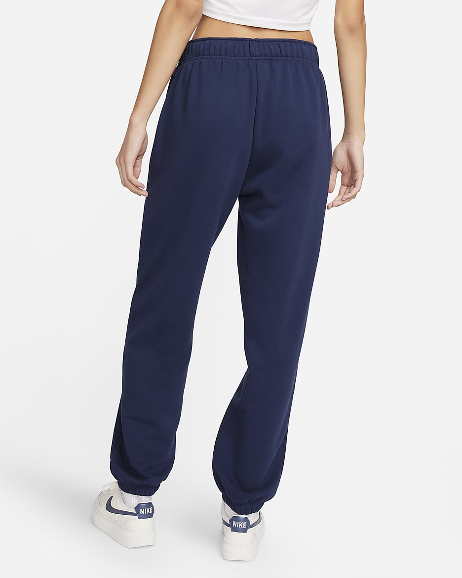 Pants de entrenamiento oversized de tiro medio para mujer Nike Sportswear Club Fleece - Azul marino medianoche