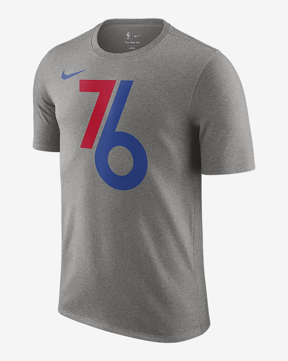 Playera Nike de la NBA para hombre Philadelphia 76ers Essential City Edition - Gris oscuro jaspeado