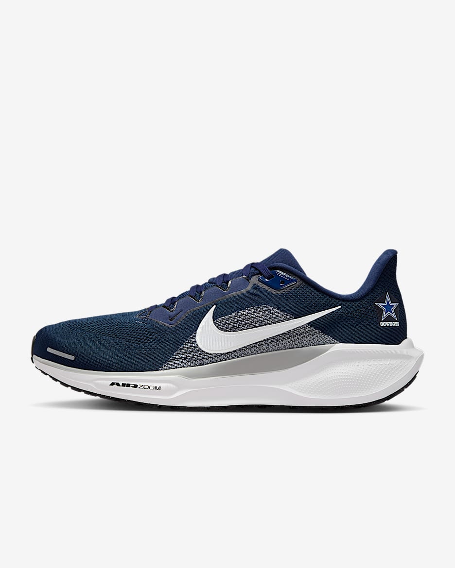 Dallas Cowboys Pegasus 41 Men's Nike NFL Road Running Shoes - College Navy/Wolf Grey/White