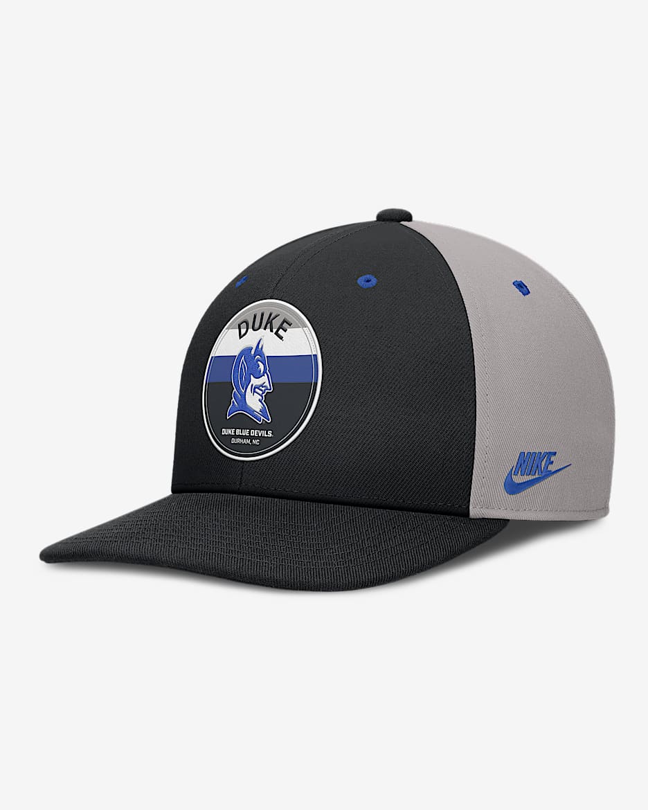 Gorra universitaria Nike Dri-FIT ajustable para hombre Duke Athletic Prep Pro - Negro