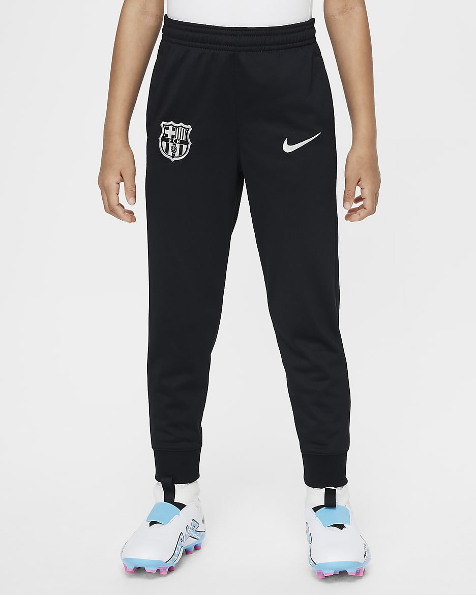 Ποδοσφαιρική πλεκτή φόρμα Nike Dri-FIT Μπαρτσελόνα Strike για μικρά παιδιά - Μαύρο/Noble Red/Deep Royal Blue/Light Orewood Brown