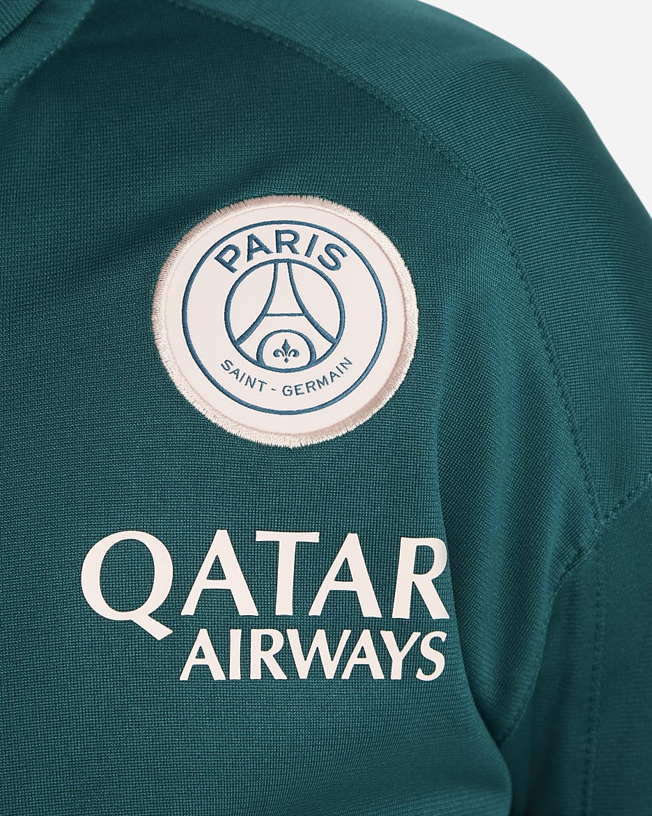 Fato de treino de futebol de malha Nike Dri-FIT Strike Paris Saint-Germain para criança - Geode Teal/Bordô/Guava Ice