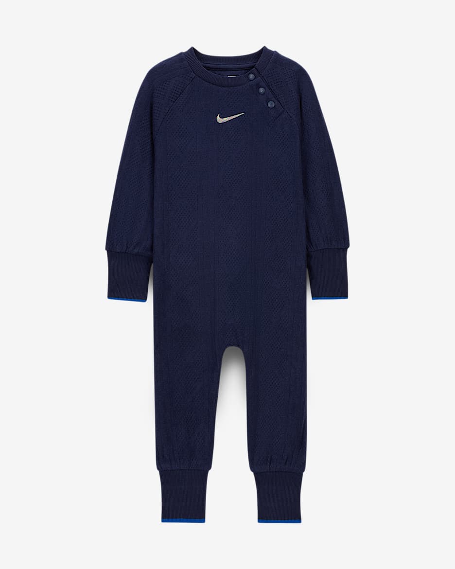 Mono de tejido trenzado para bebé (0 a 9 meses) Nike ReadySet - Azul marino medianoche