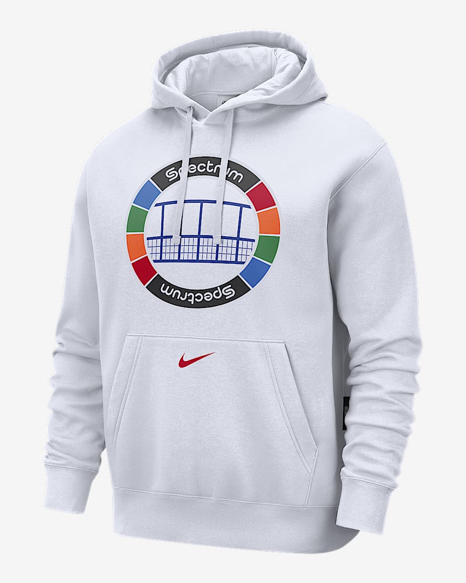 Philadelphia 76ers Club City Edition Men's Nike NBA Fleece Pullover Hoodie - White/University Red