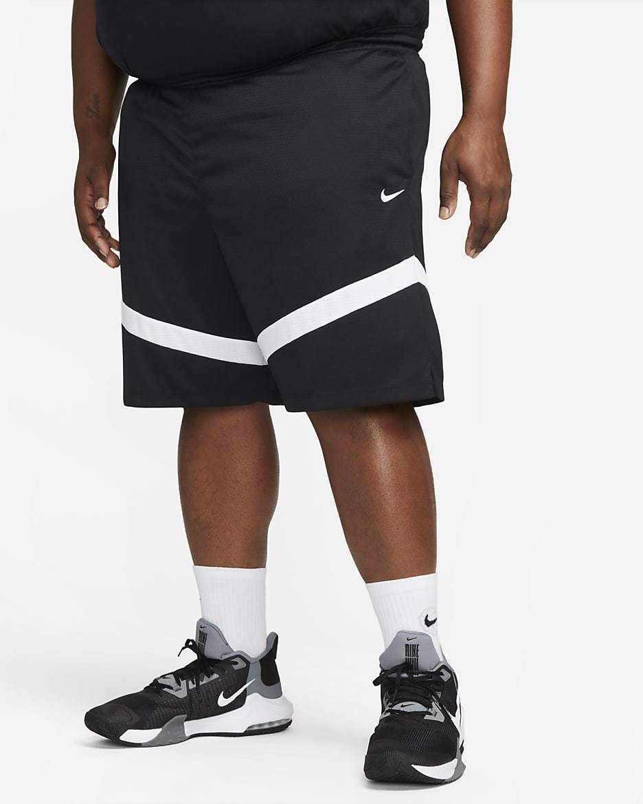 Shorts de básquetbol de 20 cm Dri-FIT para hombre Nike Icon - Negro/Negro/Blanco/Blanco