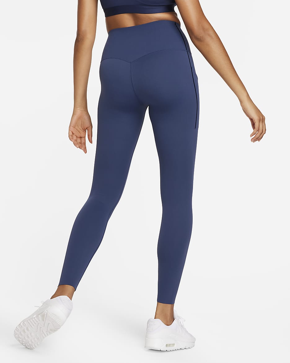 Nike Universa Women's Medium-Support High-Waisted Full-Length Leggings with Pockets - Midnight Navy/Black