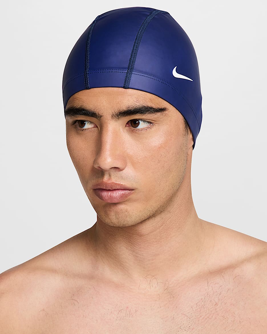 Gorro de natación con revestimiento sintético Nike Swim - Azul marino medianoche/Blanco