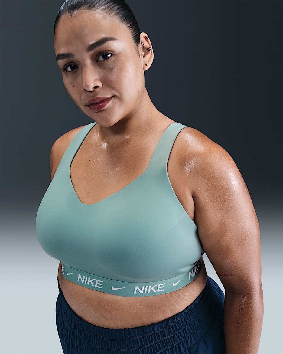 Nike Indy High Support Women's Padded Adjustable Sports Bra (Plus Size) - Cannon