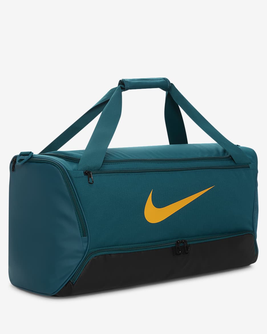 Nike Brasilia 9.5 Training Duffel Bag (Medium, 60L) - Geode Teal/Black/Sundial