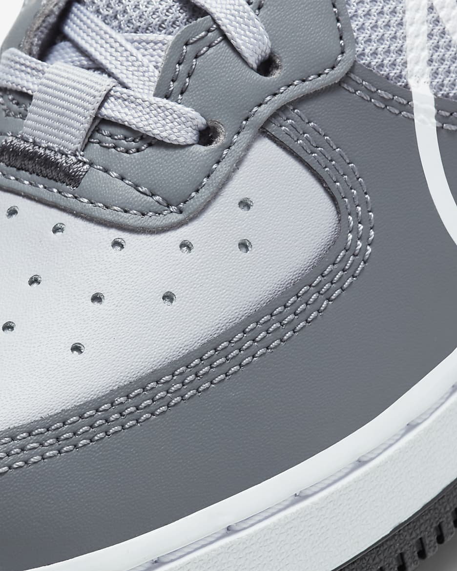 Nike Air Force 1 React Older Kids' Shoes - Wolf Grey/Smoke Grey/Dark Grey/White