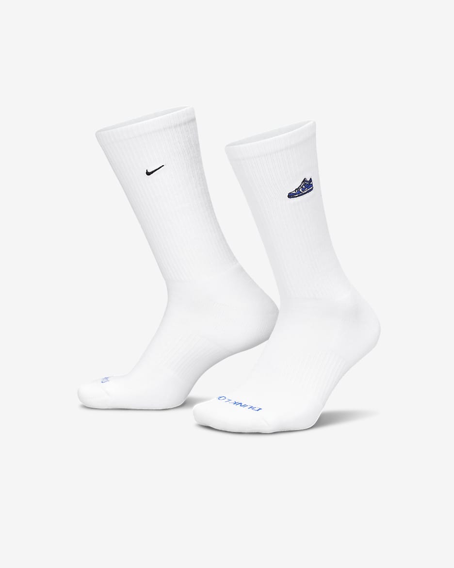 Chaussettes mi-mollet épaisses Nike Everyday Plus (1 paire) - Blanc/Varsity Royal/Noir