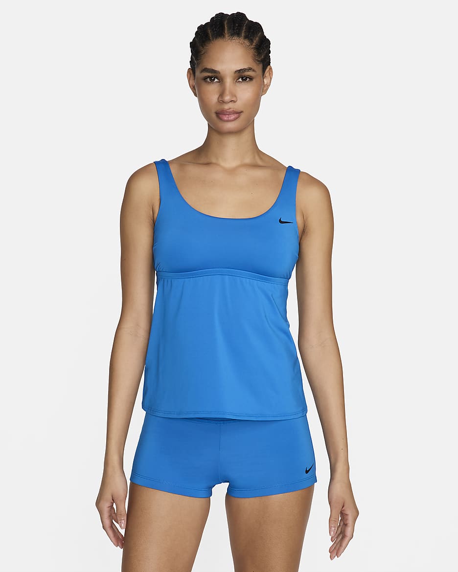 Top de traje de baño para mujer Nike Tankini - Azul foto