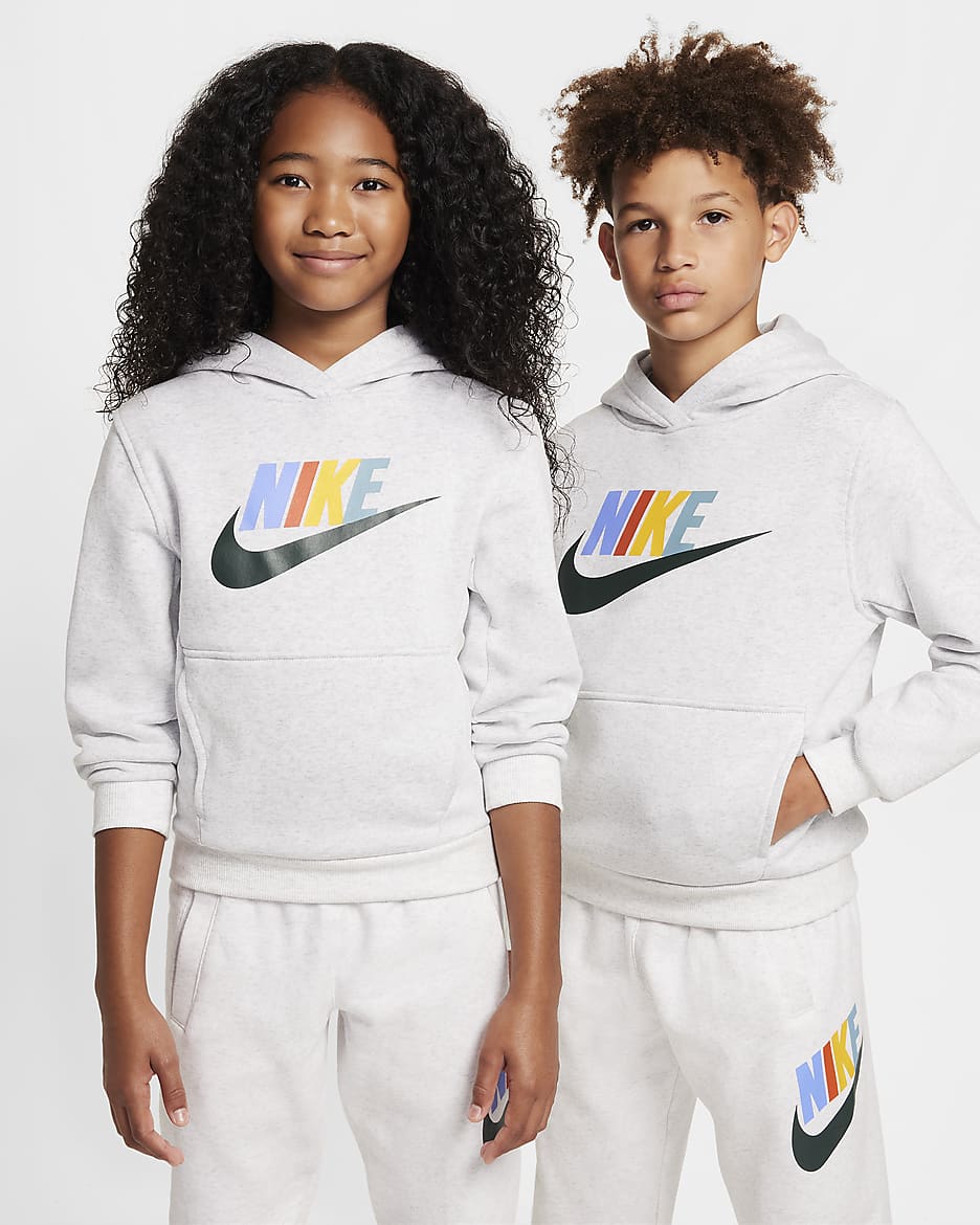 Nike Sportswear Club Fleece Older Kids' Hoodie - Birch Heather