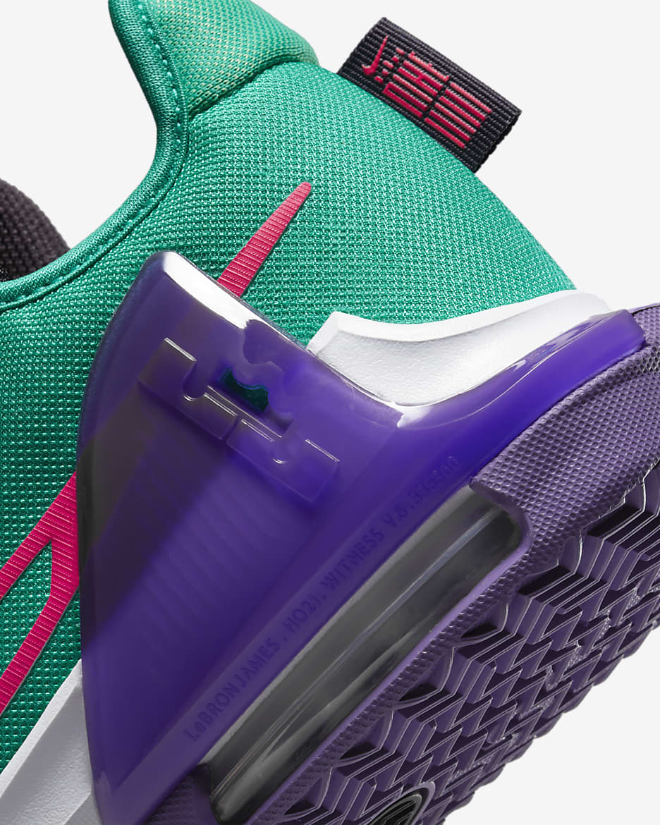 LeBron Witness 6 Basketball Shoes - Clear Emerald/Wild Berry/White/Hyper Pink