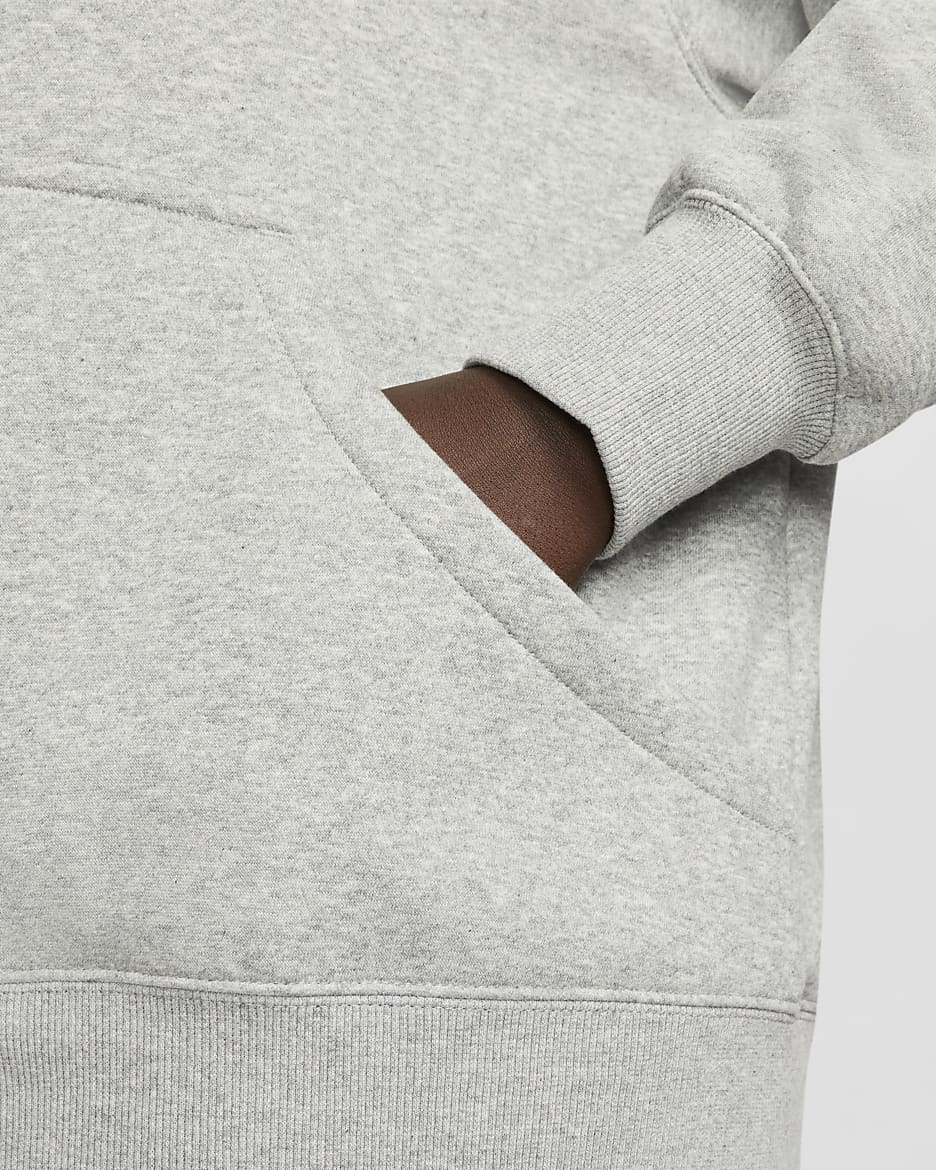 Nike Sportswear Phoenix Fleece Bol Kesimli Kadın Kapüşonlu Sweatshirt'ü (Büyük Beden) - Dark Grey Heather/Sail