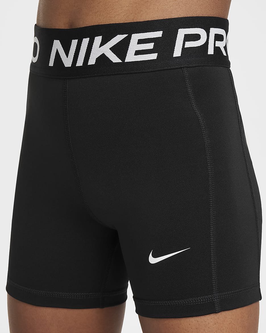 Nike Pro Leak Protection: Dri-FIT-menstruationsshorts til piger - sort/hvid