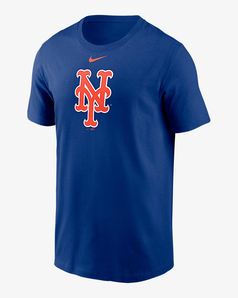 New York Mets Fuse Large Logo Men's Nike MLB T-Shirt - Rush Blue