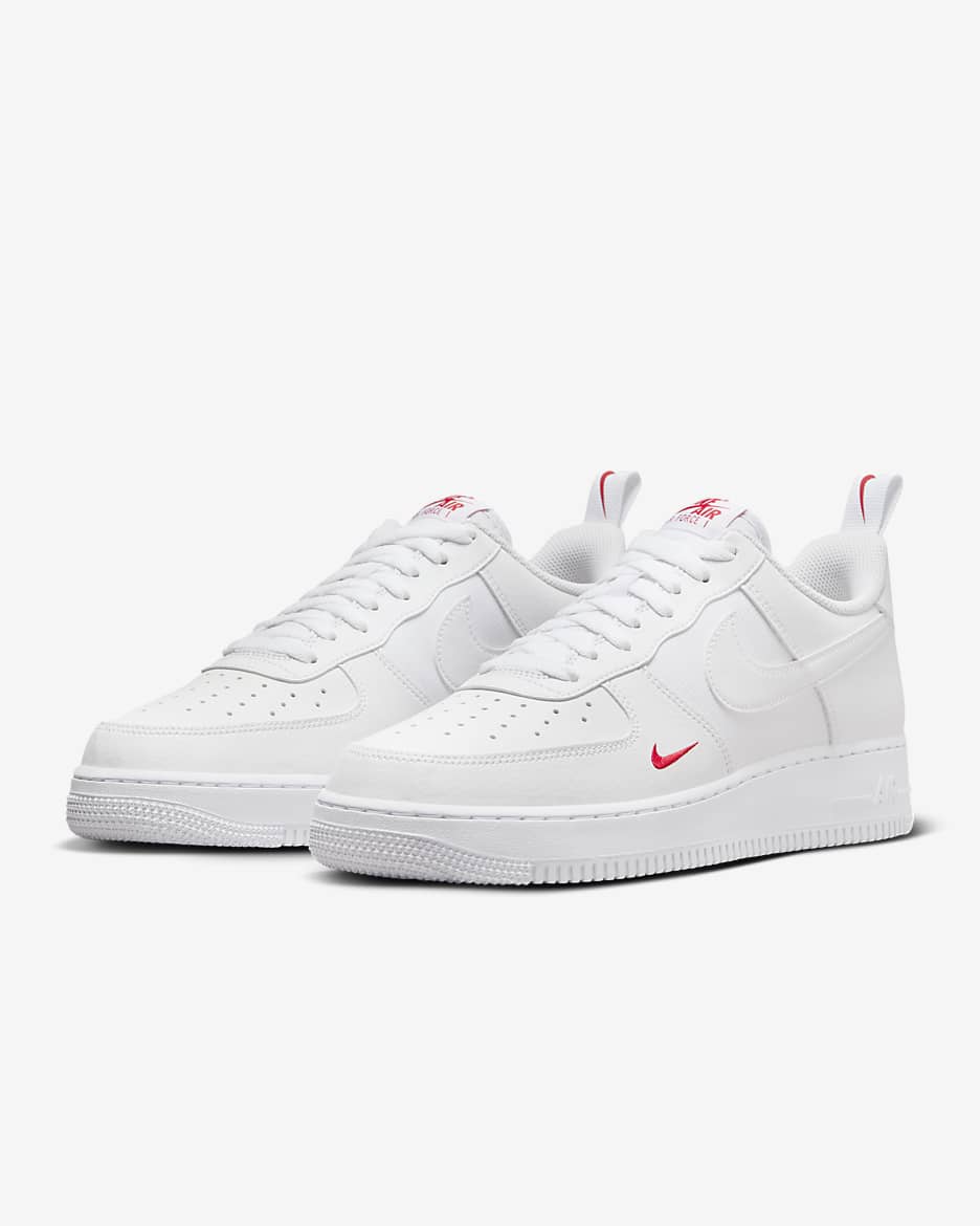 Chaussure Nike Air Force 1 '07 pour homme - Blanc/University Red/Blanc