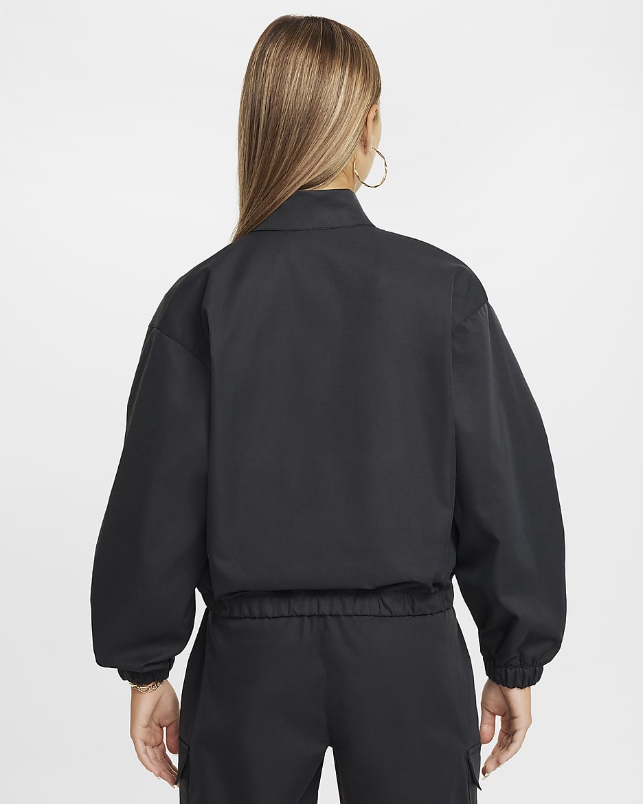 Chamarra ligera oversized para niña Nike Sportswear - Negro/Blanco