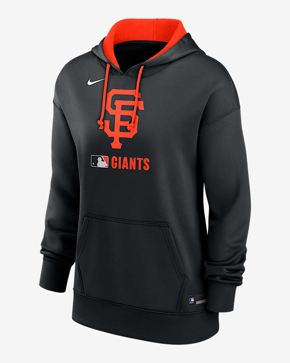 Sudadera con gorro sin cierre Nike Therma de la MLB para mujer San Francisco Giants Authentic Collection - Negro