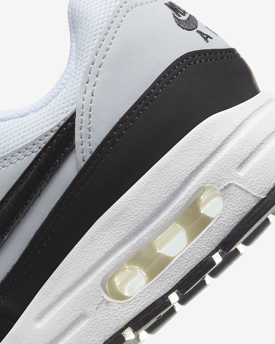 Air Max 1 Older Kids' Shoes - White/Pure Platinum/Black