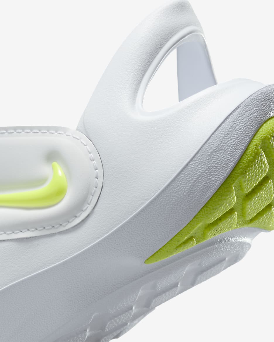 Nike Aqua Swoosh Sandalen für jüngere Kinder - Weiß/Pure Platinum/Volt