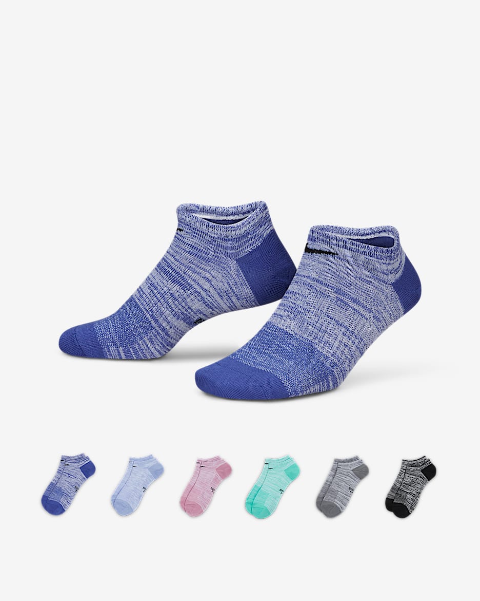 Nike Everyday Lightweight No-Show Training Socks (6 Pairs) - Multi-Color