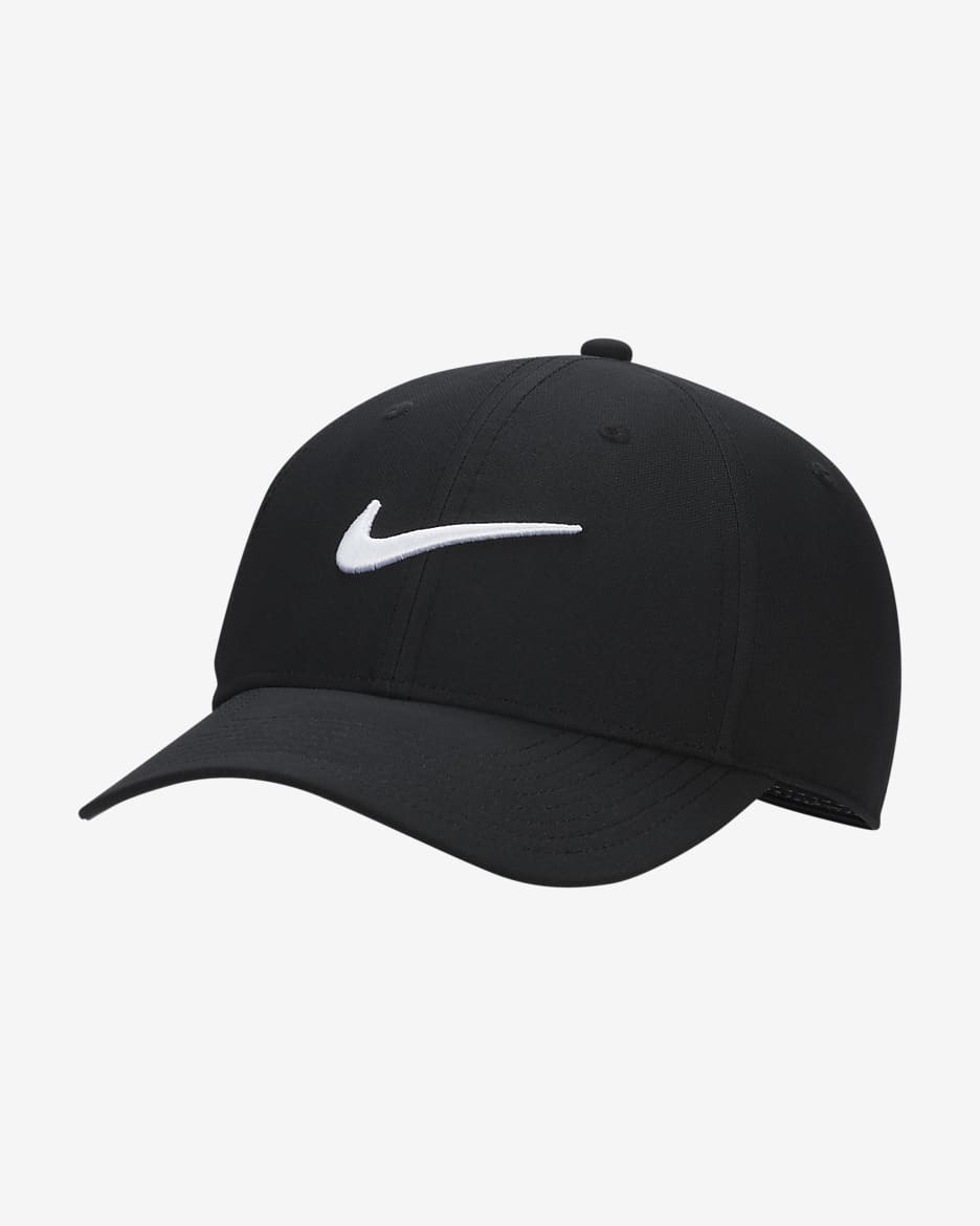 Σταθερό καπέλο jockey με σχέδιο Swoosh Nike Dri-FIT Club - Μαύρο/Λευκό