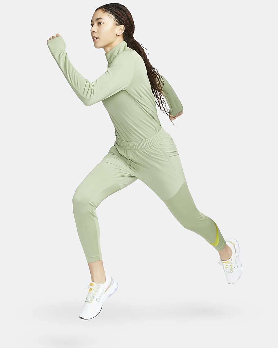 Nike Dri-FIT Swoosh Run Women's Running Trousers - Oil Green/Reflect Silver