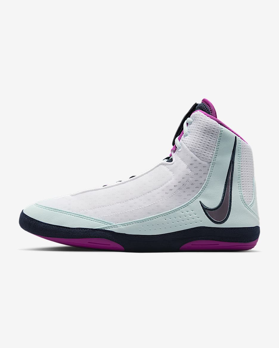 Nike Inflict 4 Wrestling Shoes - White/Glacier Blue/Obsidian/Hyper Violet