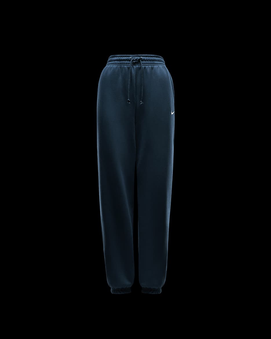 Pantalon de survêtement oversize à taille haute Nike Sportswear Phoenix Fleece pour Femme - Armory Navy/Sail