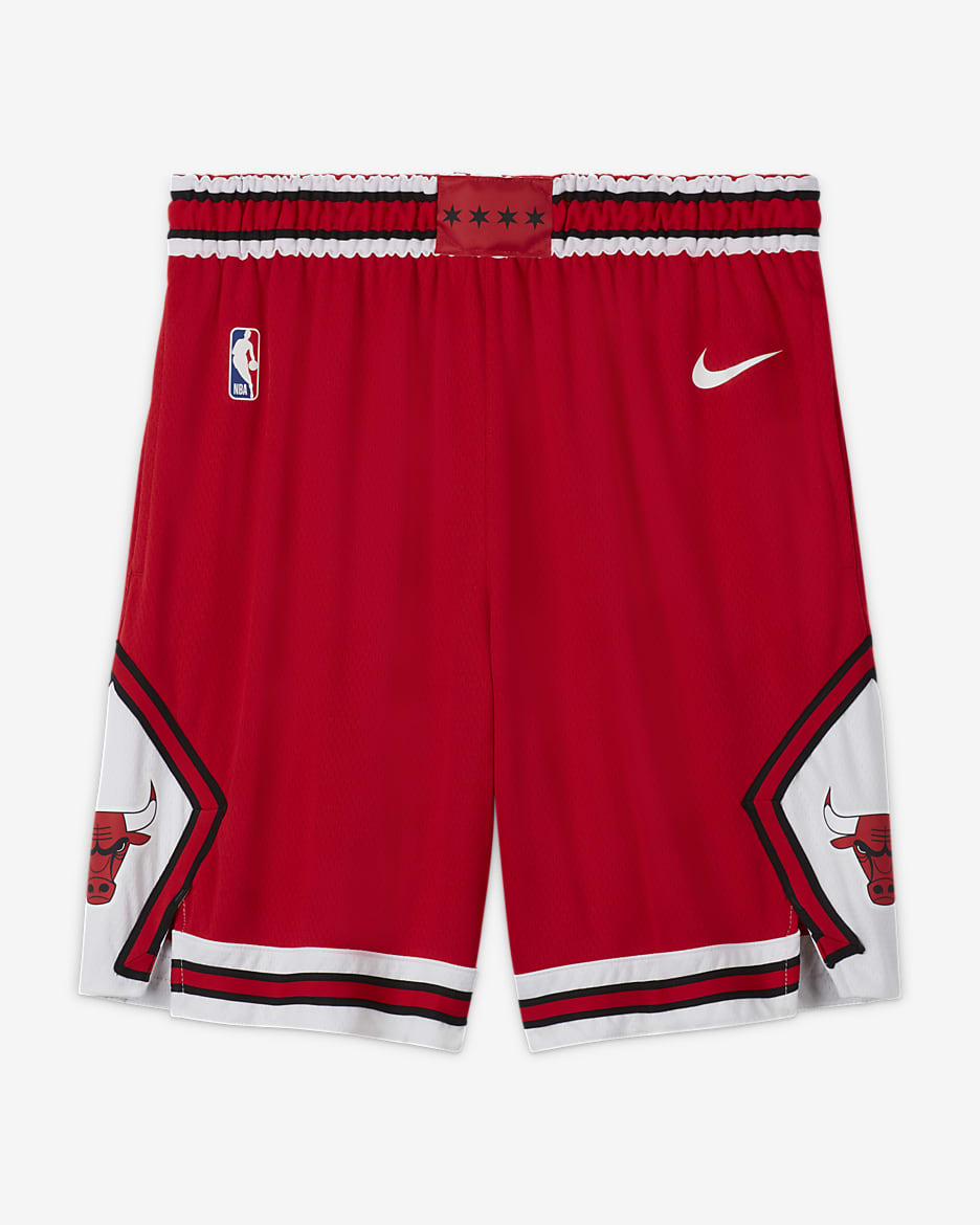 Calções NBA Nike Swingman Chicago Bulls Icon Edition para homem - Vermelho University/Branco/Branco