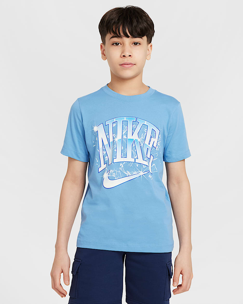 Playera para niños talla grande Nike Sportswear - Azul extremo